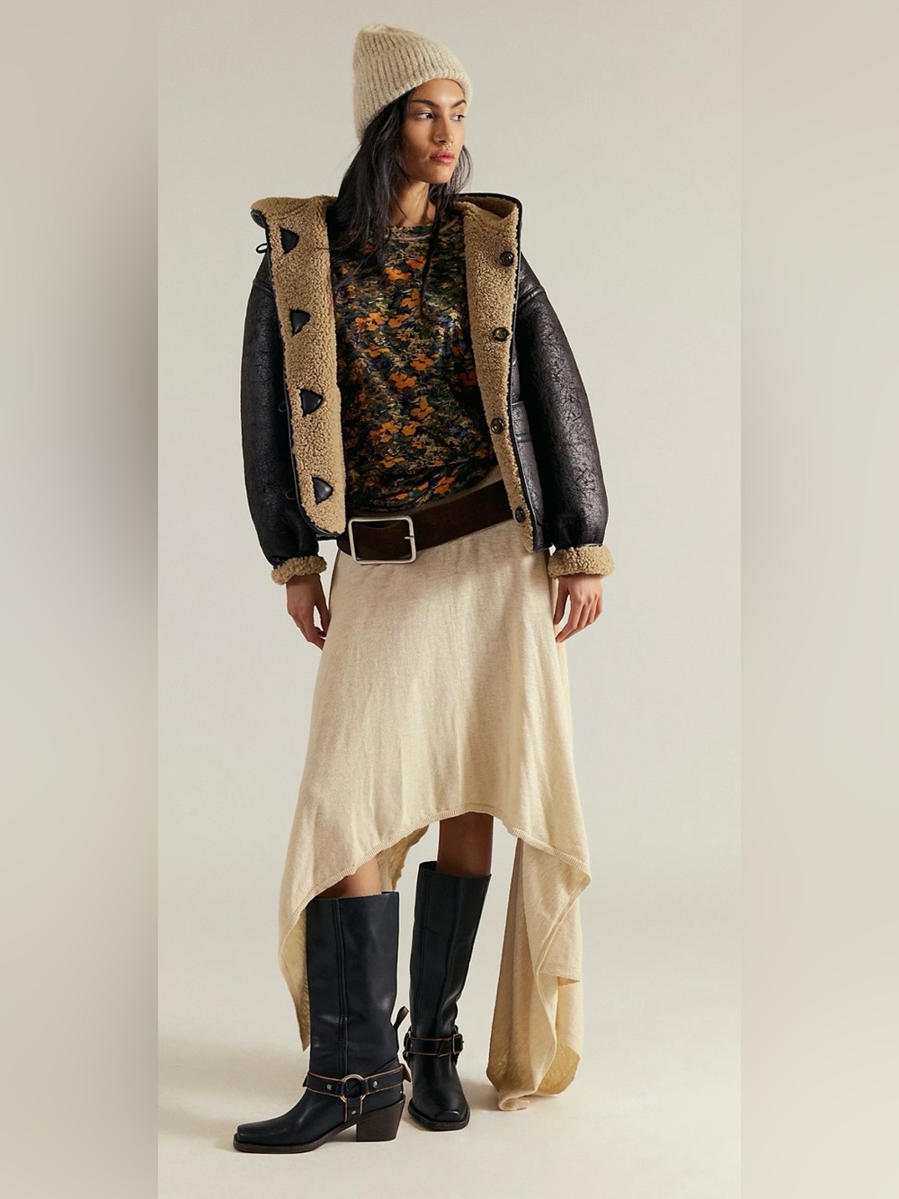Free People indigo sweater skirt
